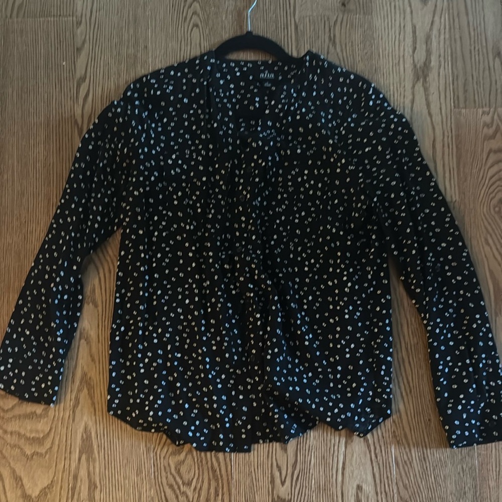 Ana Black and White Button down Blouse